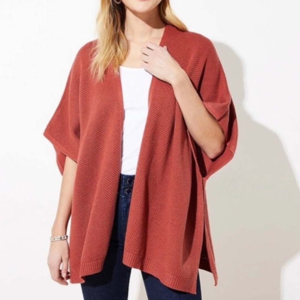 NWT LOFT Waffle Knit Kimono Cardigan size M/L